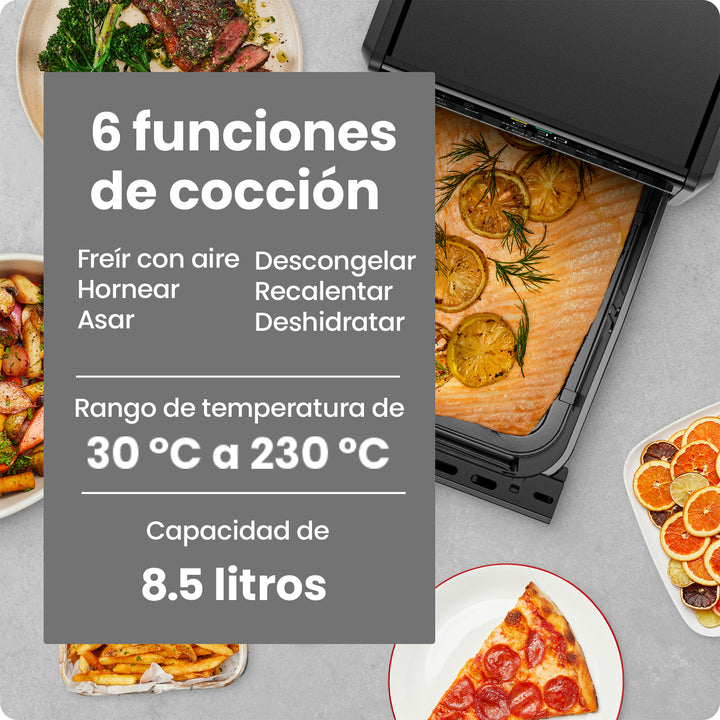 CHEFMAN - Freidora de Aire TurboFry 8.5 L 6 en 1 – Alta Potencia y Cocción Rápida – Color Negro