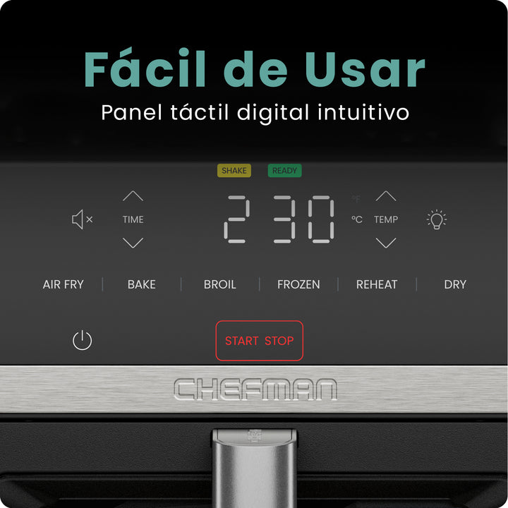 CHEFMAN - Freidora de Aire TurboFry 8.5 L 6 en 1 – Alta Potencia y Cocción Rápida – Color Negro