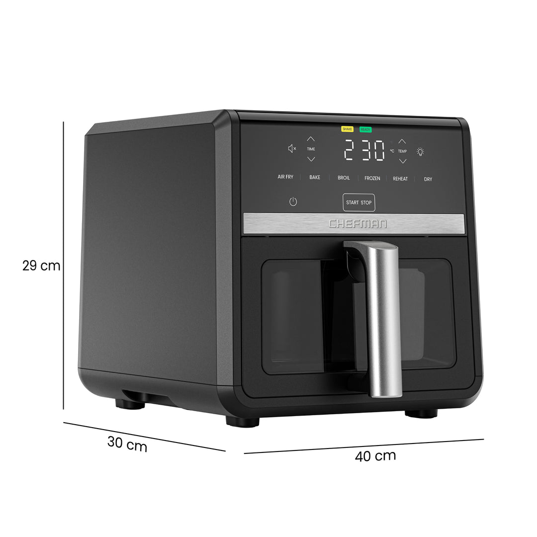 CHEFMAN - Freidora de Aire TurboFry 8.5 L 6 en 1 – Alta Potencia y Cocción Rápida – Color Negro