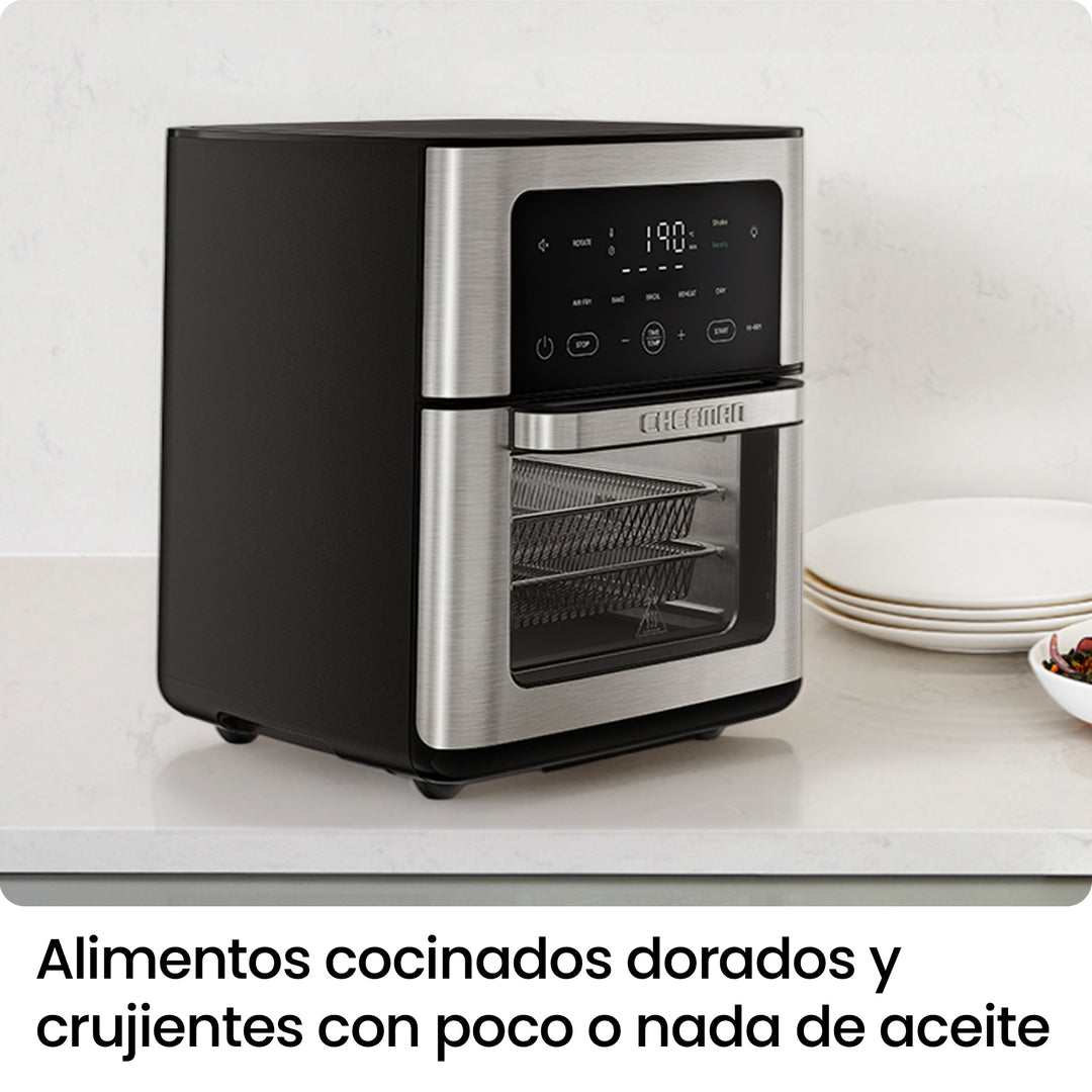 CHEFMAN - Freidora de Aire Multifuncional 12 L con Horno Tostador | 5 Funciones y Pantalla Digital