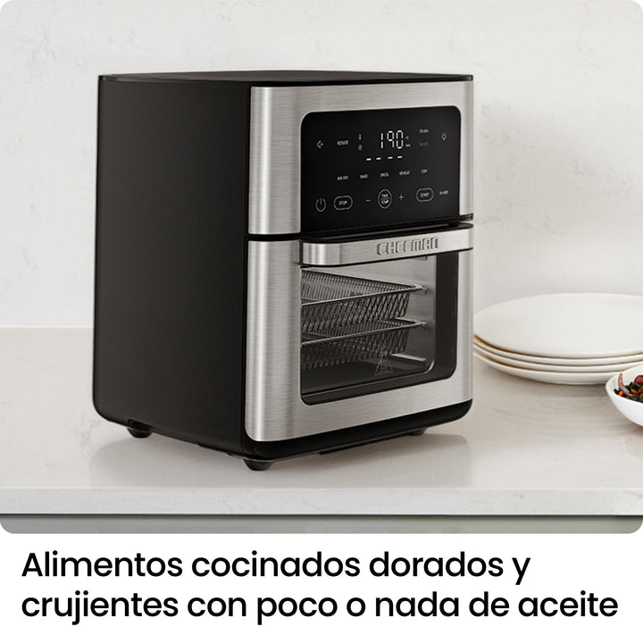 CHEFMAN - Freidora de Aire Multifuncional 12 L con Horno Tostador | 5 Funciones y Pantalla Digital
