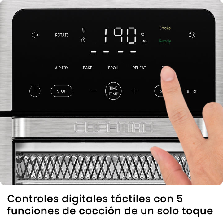 CHEFMAN - Freidora de Aire Multifuncional 12 L con Horno Tostador | 5 Funciones y Pantalla Digital