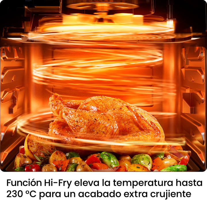 CHEFMAN - Freidora de Aire Multifuncional 12 L con Horno Tostador | 5 Funciones y Pantalla Digital