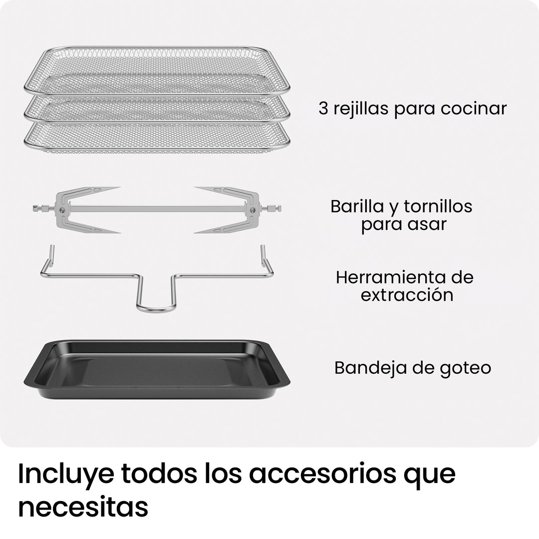 CHEFMAN - Freidora de Aire Multifuncional 12 L con Horno Tostador | 5 Funciones y Pantalla Digital