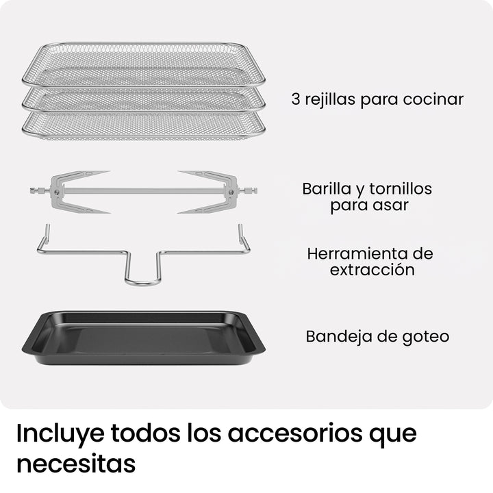 CHEFMAN - Freidora de Aire Multifuncional 12 L con Horno Tostador | 5 Funciones y Pantalla Digital