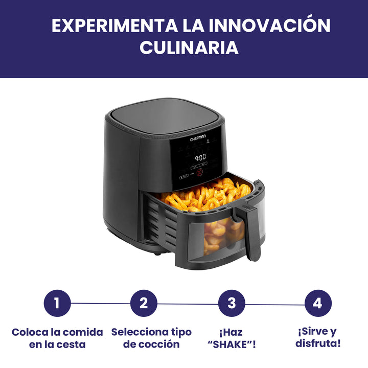 Chefman - Freidora de Aire de 7.5 litros con termómetro incluido y ventana