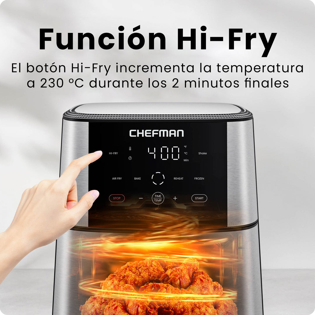Chefman - TurboFry – Freidora de Aire Digital 6 Quarts | Pantalla Táctil