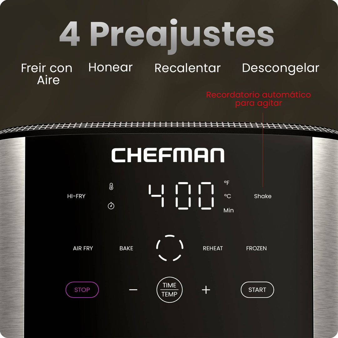 Chefman - TurboFry – Freidora de Aire Digital 6 Quarts | Pantalla Táctil