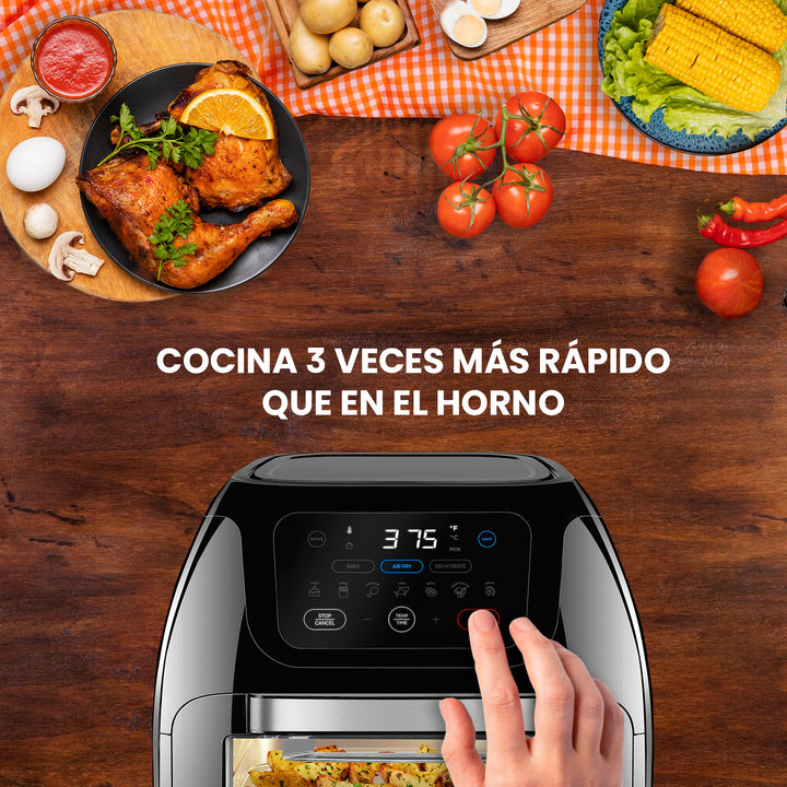 Chefman - Multicooker 10L: Freidora Digital, Asador, Deshidratador y Horno de Convección