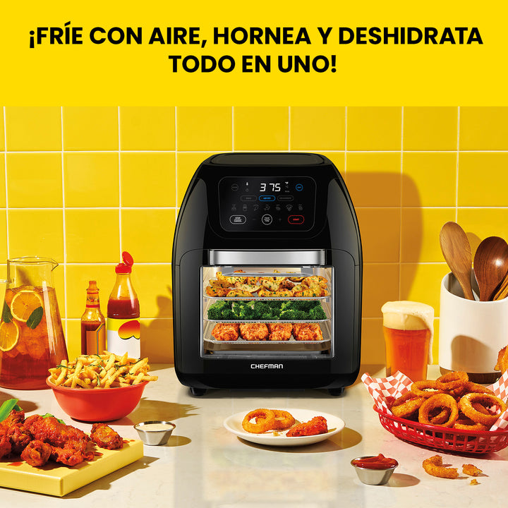 Chefman - Multicooker 10L: Freidora Digital, Asador, Deshidratador y Horno de Convección