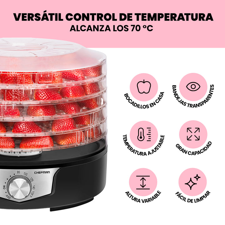 Chefman - Deshidratador de alimentos con 5 bandejas.