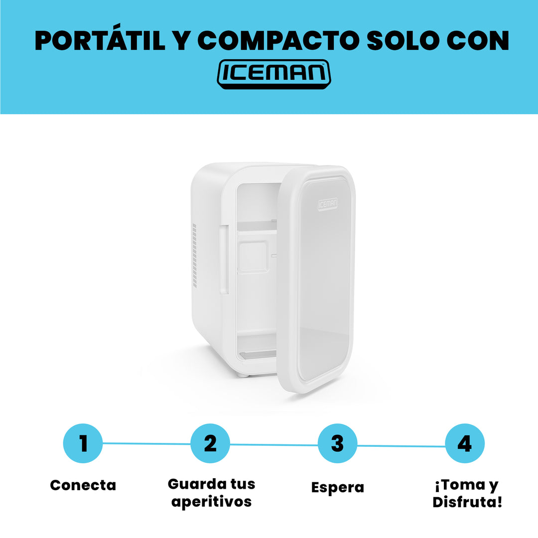 Iceman - Mini refrigerador portátil de 8 latas