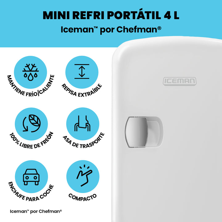 Chefman - Mini-refrigerador portátil