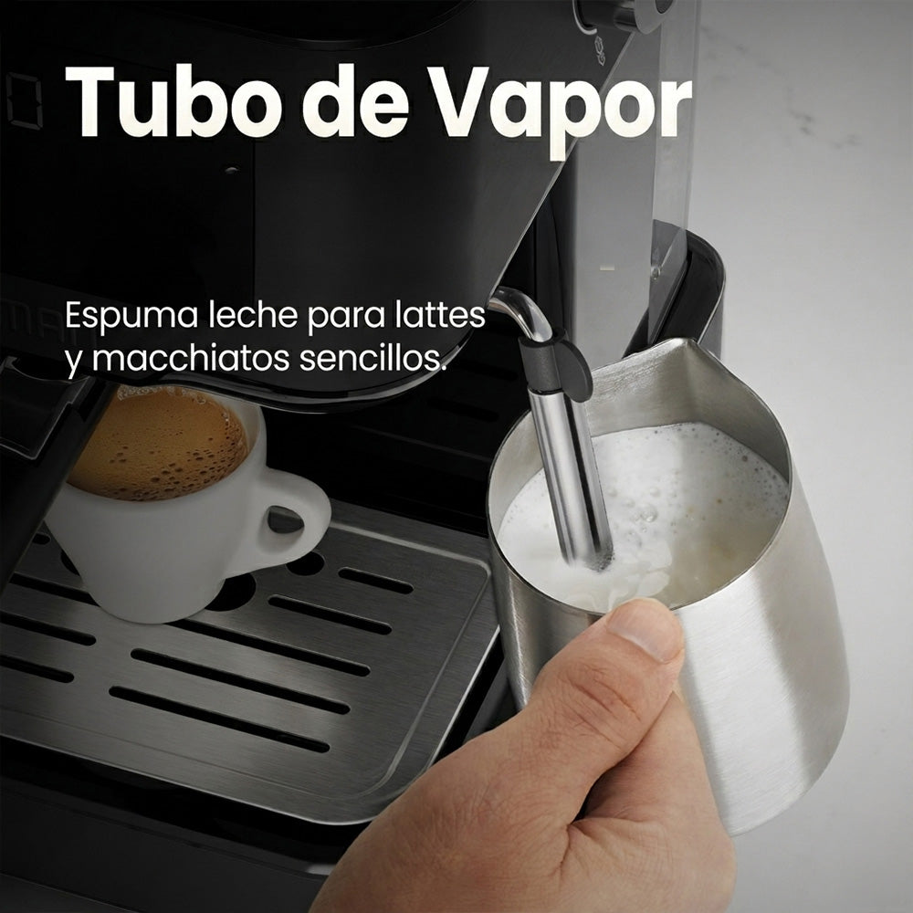 Chefman - Máquina de Espresso Digital CraftBrew 15 Bar con Espumador de Leche, Panel Táctil y Tanque de 1.5 L
