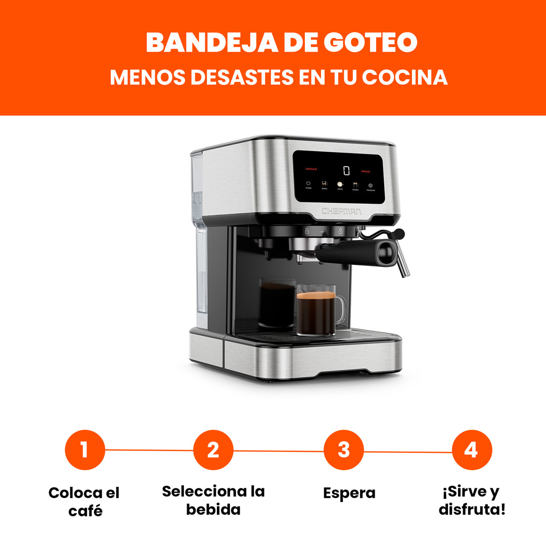 Chefman - Máquina de Café Espresso Easy-Brew