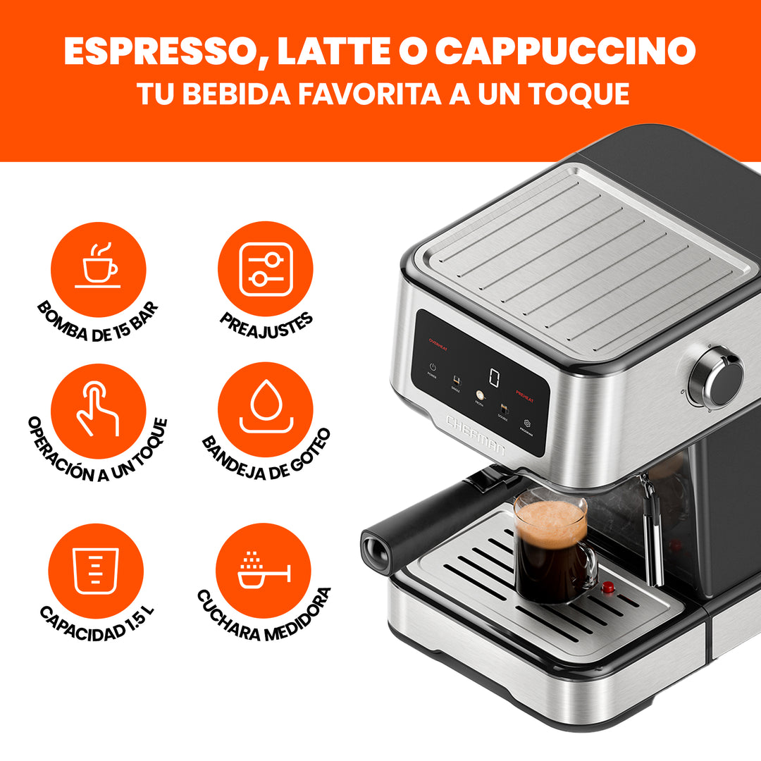 Chefman - Máquina de Café Espresso Easy-Brew