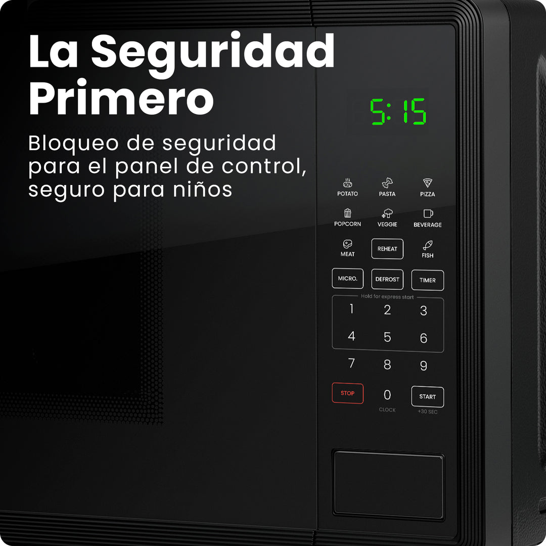 Chefman Microondas Digital 0.7 Pies Cúbicos | 8 Menús Automáticos