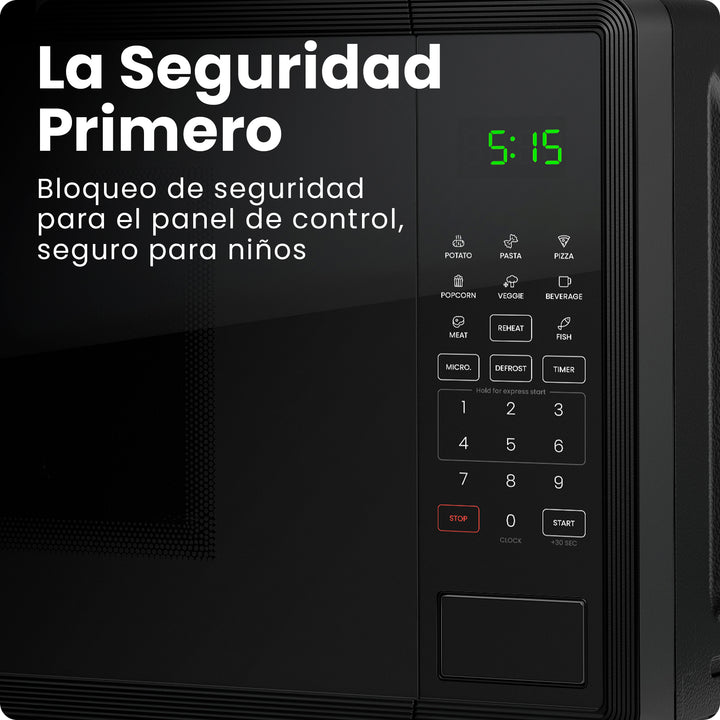 Chefman Microondas Digital 0.7 Pies Cúbicos | 8 Menús Automáticos
