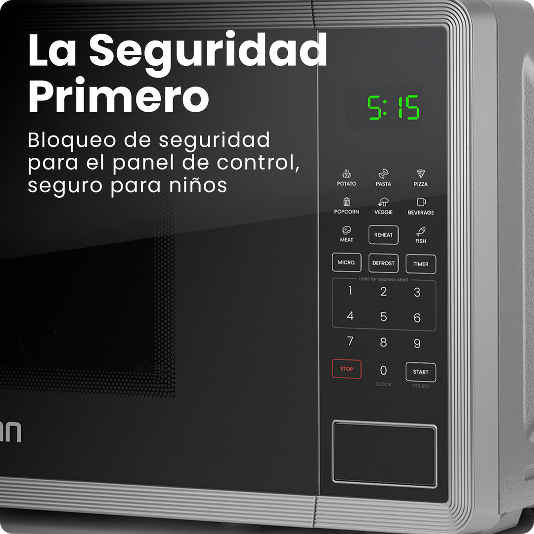 Chefman - Microondas Digital 0.7 Pies Cúbicos | 8 Menús Automáticos