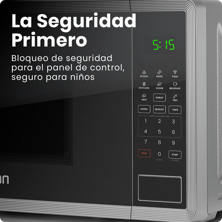 Chefman - Microondas Digital 0.7 Pies Cúbicos | 8 Menús Automáticos
