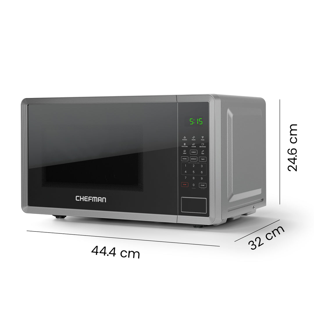 Chefman - Microondas Digital 0.7 Pies Cúbicos | 8 Menús Automáticos