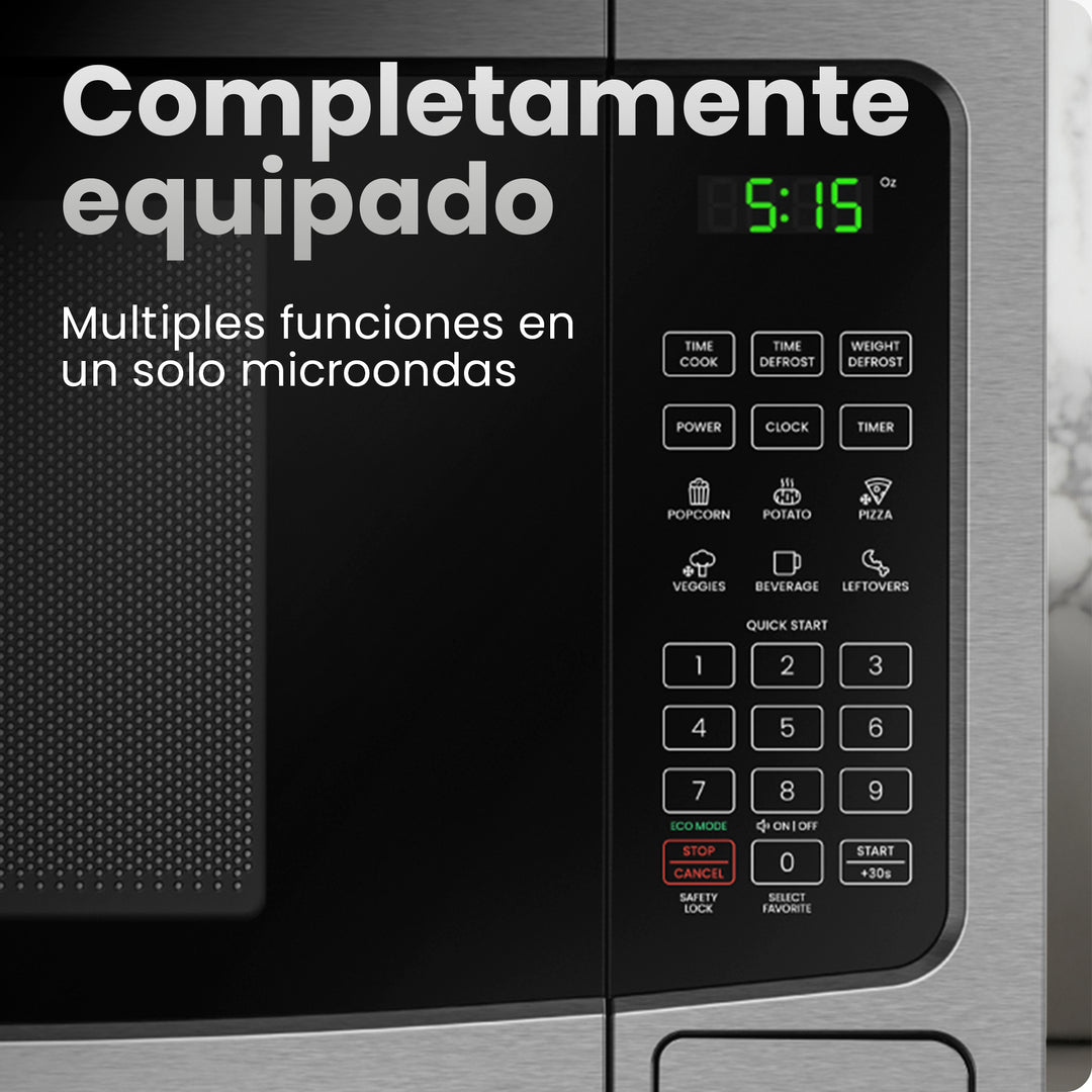 Chefman - Horno de Microondas Para Encimera de 1.1 Pies Cúbicos