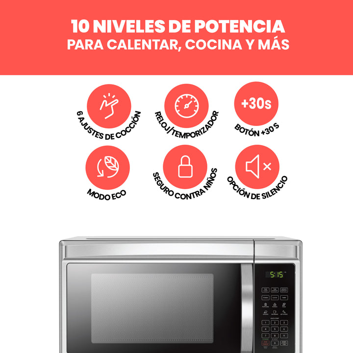 Chefman - Horno de microondas De 1.3 Cu. Digital