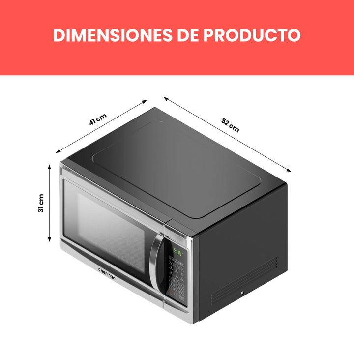 Chefman - Horno de microondas De 1.3 Cu. Digital