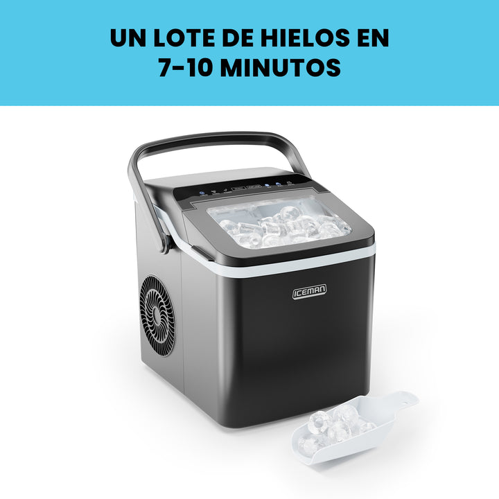 Chefman - Iceman: Máquina de Hielo Portátil con Autolimpieza, 9 Cubos en 7 Minutos