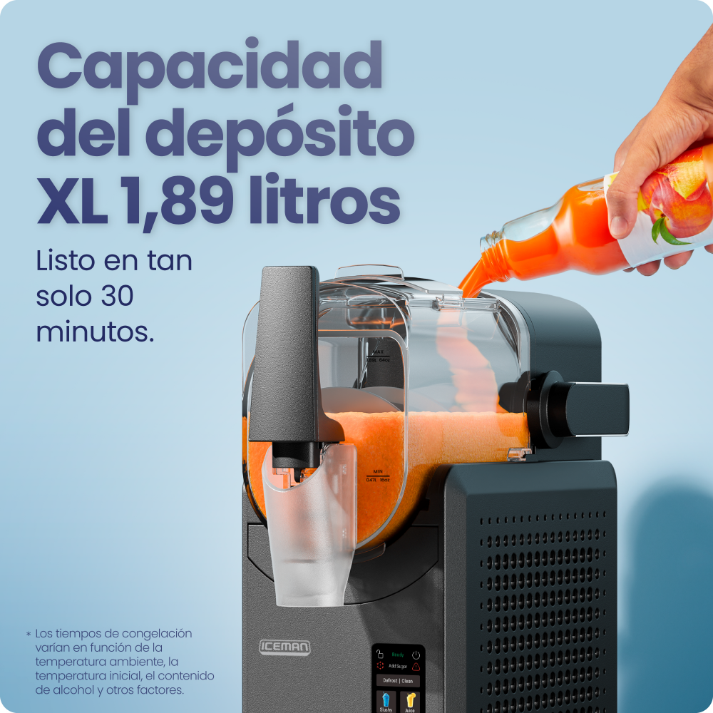 Iceman by Chefman Slush-Ease MAX Máquina de Granizados 90oz | Slushy Maker con 5 Programas, Pantalla LED y Capacidad de 64oz para Margaritas, Frappes y Smoothies