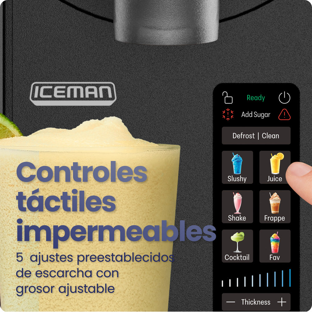 Iceman by Chefman Slush-Ease MAX Máquina de Granizados 90oz | Slushy Maker con 5 Programas, Pantalla LED y Capacidad de 64oz para Margaritas, Frappes y Smoothies
