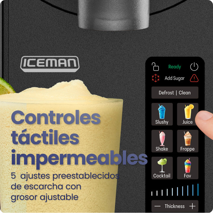 Iceman by Chefman Slush-Ease MAX Máquina de Granizados 90oz | Slushy Maker con 5 Programas, Pantalla LED y Capacidad de 64oz para Margaritas, Frappes y Smoothies