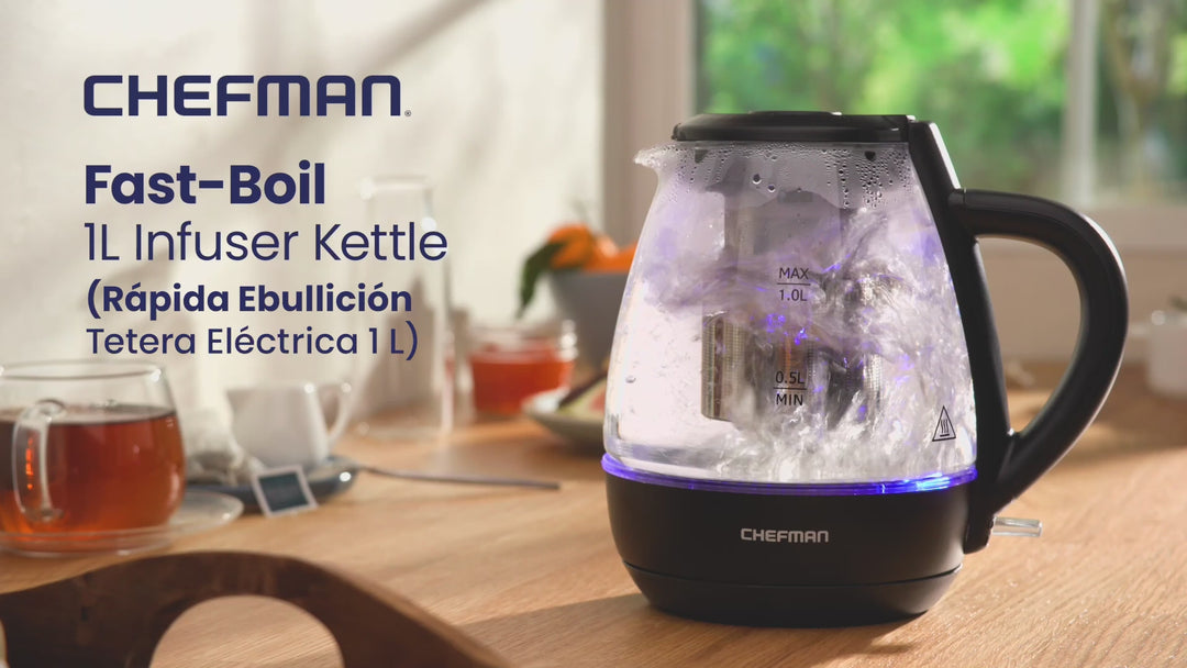 Chefman - Hervidor Electrico de 1 L con luces LED