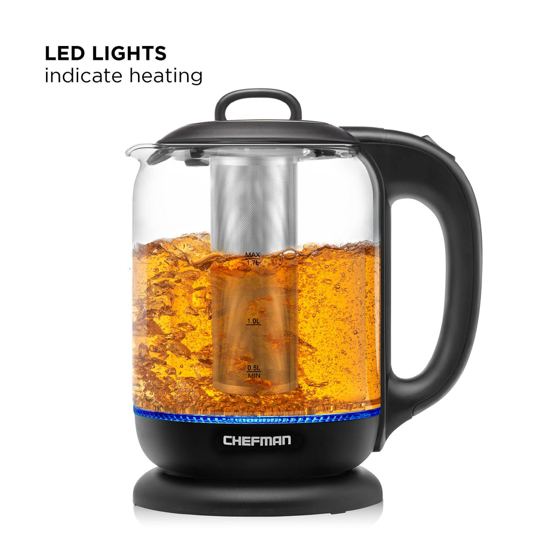 Hervidor eléctrico de Cristal -1.7L  con infusor de té