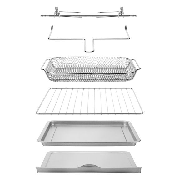 Chefman French Door Freidora de aire + Horno 25L, ventanas de vidrio doble y anchas para un acceso y visualización increíbles